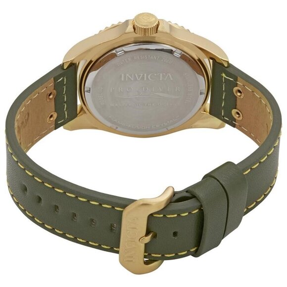 NWT Authentic Invicta Pro Diver Black Dial Green Leather Men's Watch - Picture 3 of 3
